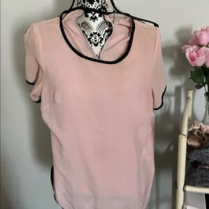 Banana Republic Blush Pink Blouse with Black Accents